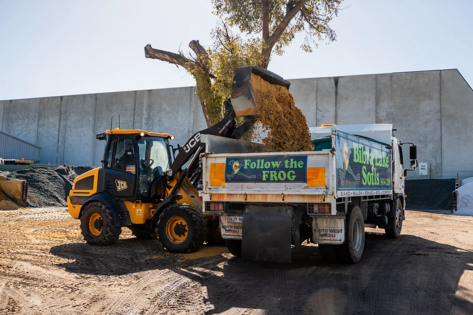 Loading a delivery truck at the Bibra Lake yard